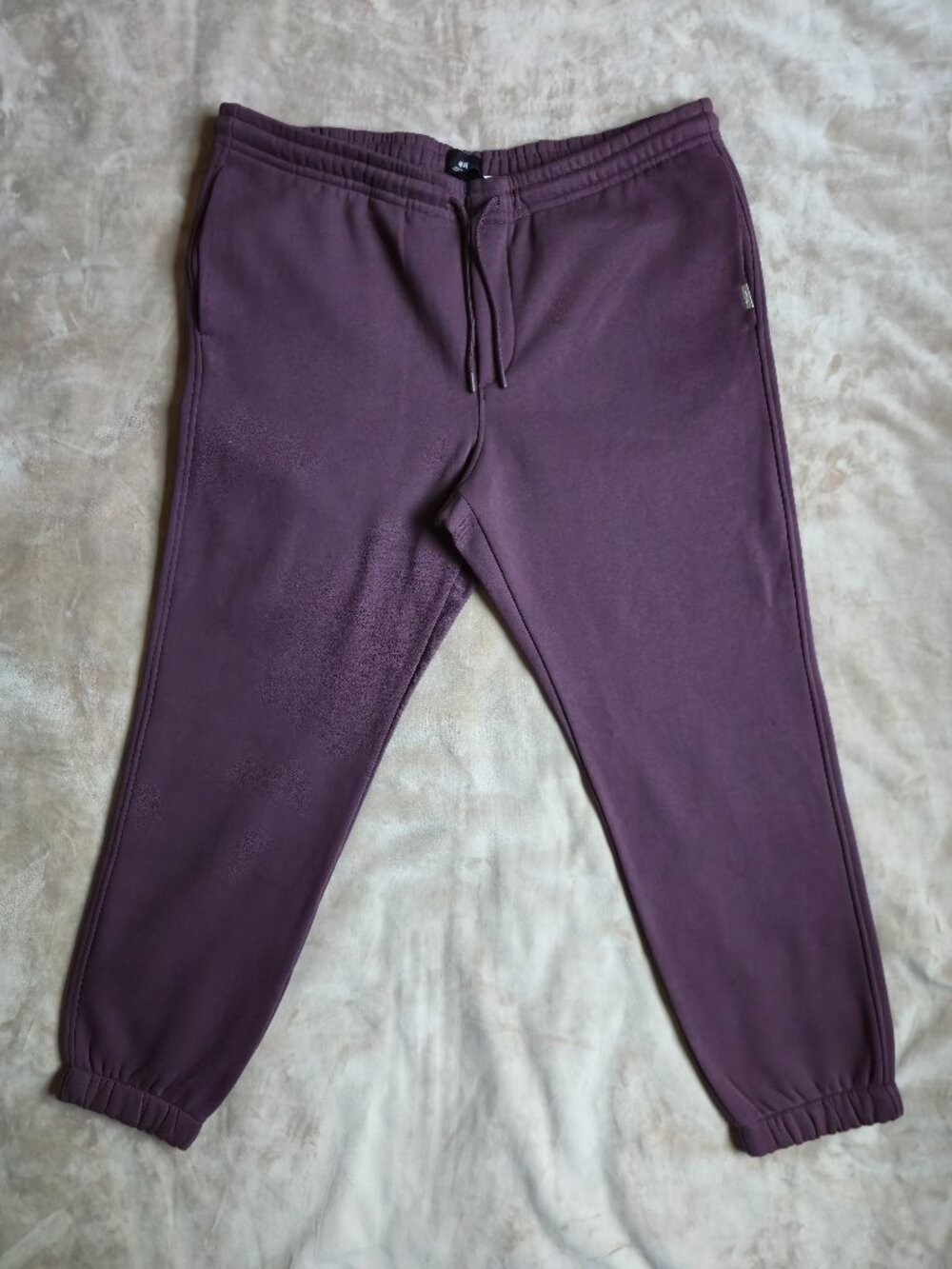 NWT H&M Regular Fit Fleece Joggers Sweatpants Burgundy Plum Men's XXL 1289809